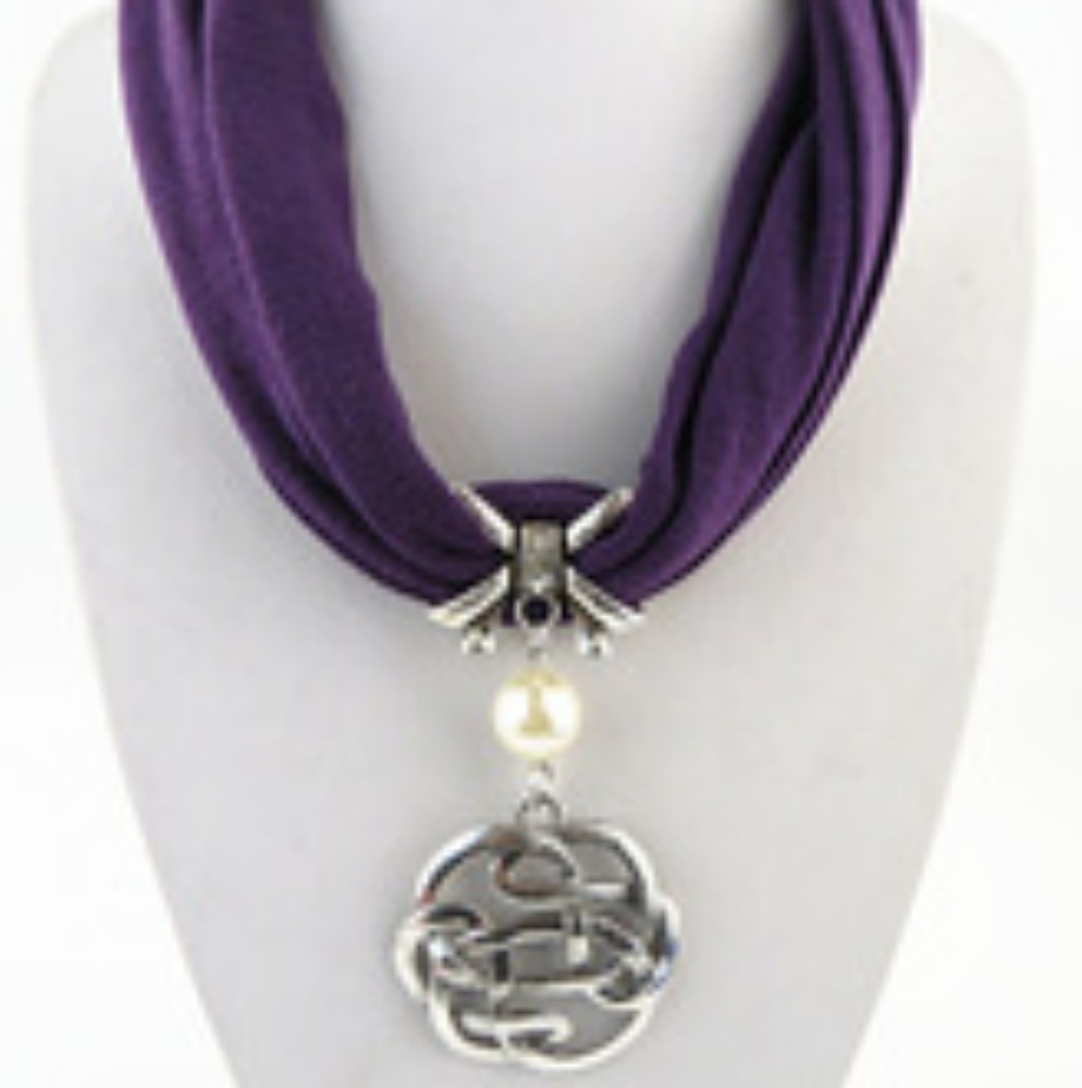 Cute purple plum statement pendant necklace